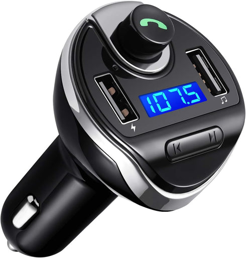 Criacr Aux Bluetooth Adapter for Car, HandsFree Call Dual Ports Charger, FM Radio Transmitter Receiver, Mp3 Audio Wireless Music Player HI-FI Ster...