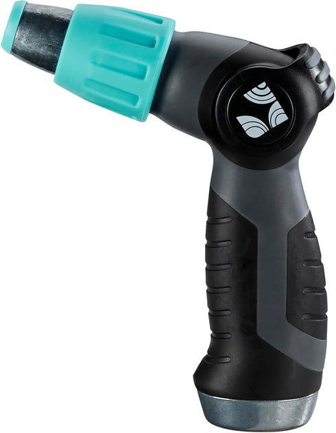 Medium Duty Metal Adjustable Water Jet Hose Nozzle 500001 with Thumb Control and Comfort Grip by New England Garden Tools for Cleaning, Watering P...