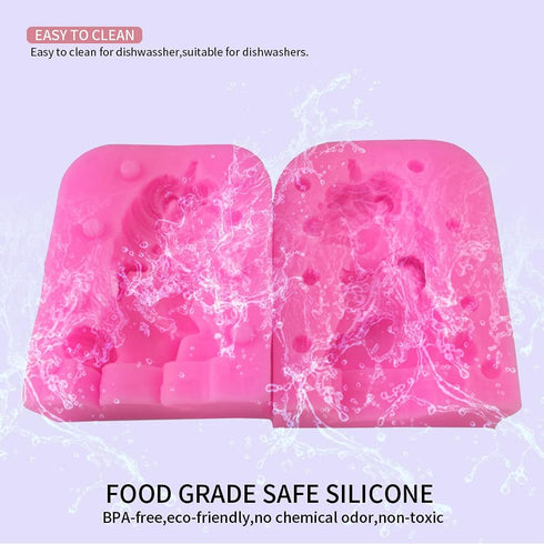 WonDerfulC Unicorn Silicone Mold 3D Horse Fondant Clay Ice Cube Mould DIY Baking Tool Cake Decoration Molds...