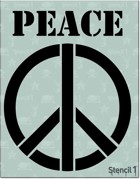Stencil1 Peace Sign Stencil Durable Quality Reusable Stencils for Painting - Create Stencil Crafts and Decor - Decor on Walls Fabric & Furniture R...