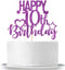 Purple Glitter Happy 10th Birthday Cake Topper for Cheers to 10 Years - Children's Birthday Party Cake Decorations...