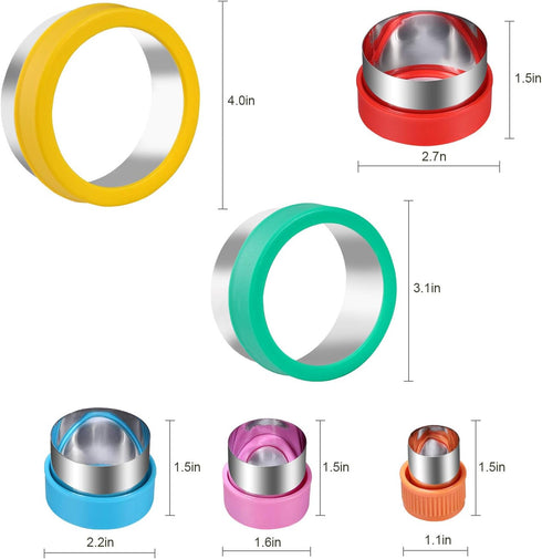 Round Cookie Biscuit Cutter Set, 6 Graduated Circle Pastry Cutters, Stainless Steel Cookie And Dough Cutters for Donut and Scone, Circle Cutter Ca...