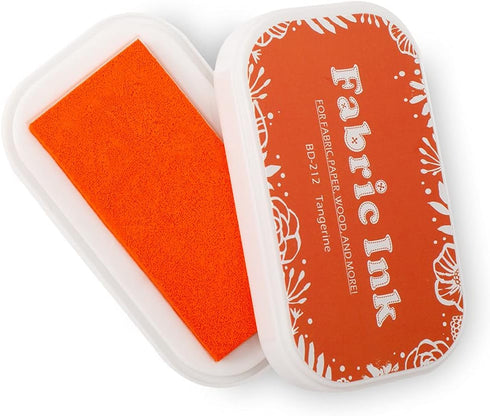 Fabric Ink Pads for Rubber Stamps, Washable Craft Ink Pads for Card Making Scrapbook, Permanent Ink Pad for Wood, Paper, 3.7 x 2.1" (Orange, 212)...