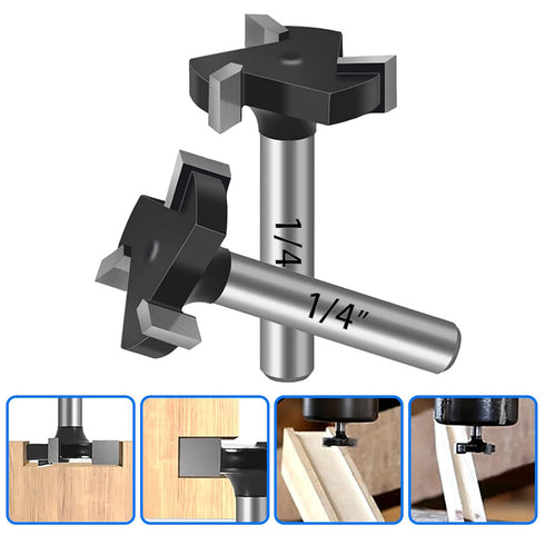 CNC Spoilboard Surfacing Router Bits, 1/4“ Shank 1” Cutting Diameter Dado and Planer Router Bits Spoilboard Cutter with Removable Inserts, Carbide...