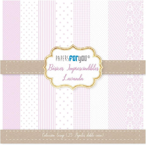 Papers For You - Mini Scrapbooking and Craft Paper Kit | " Lavender Essentials" Collection | Includes 25 Double Sided Papers with Different Design...