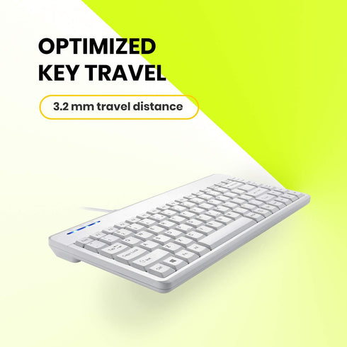 Perixx PERIBOARD-409PW Wired PS2 Mini Keyboard - 12.36x5.75x0.79 inches Dimension - White - US English Layout,PB-409PWUS-11829...