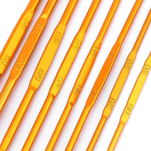 Oumefar Golden Double Ended Crochet Kit Alumina Crochet Knitting Needle Kit...