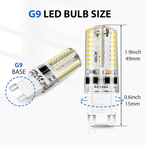 YGS-Tech Dimmable G9 LED Bulbs, 4W(35W Halogen Equivalent), 6000K Daylight White, CRI80, G9 Base Bulb for Chandelier, Interior Decoration Lighting...