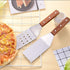 3 pcs/set High-grade Stainless Steel Wooden Handle Frying Shovel Kitchen Dish Pizza Paddle Baking Cake, Cheese and Grill Food...