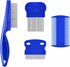 4 Pack Flea Lice Comb, Stainless Steel Dog Cat Grooming Combs with Rounded Teeth, Double Sided Professional Pet Tear Stain Remover, Dematting Tool...
