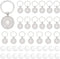 DICOSMETIC 20Pcs Keychain Cabochon Settings Blanks Bezel Trays Charm 25mm Round Trays for Keychain Blanks Trays for Photo Resin Alloy Keyring with...