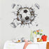 3D Soccer Stickers, Art Ball Soccer Wall Decal for Kids Room, FFootball Vinyl DIY Soccer Wallpaper for Boys Bedroom Playroom Living Room Window Do...