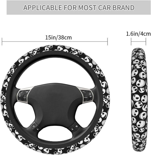 Jack Skellington Elastic Steering Wheel Cover, Made of Top Grade Neoprene, Durable, Anti Slip and Anti Abrasion...