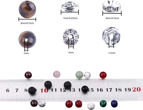 Colle 418Pcs Stone Jewelry Making Kit, Crystal Stone Bracelet Making Kit, Crystal Natural Stone Healing Beads for Jewelry Making, Bracelet Making ...