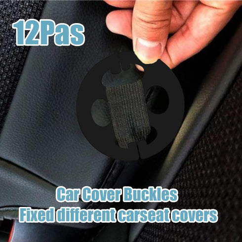 24PCS Car Seat Cover Plum Plate Metal Hooks, 12Pcs Plastic Car Seat Covers Chucks and 12Pcs Metal Hooks Locking Clip Plastic Card Fixed Fastener B...