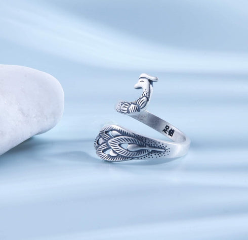 Helen de Lete Vintage Phoenix Wonder Bird 925 Sterling Silver Adjutable Ring for Women...