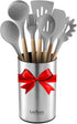 Stainless Steel Kitchen Utensil Holder, Kitchen Caddy, Utensil Organizer, Round Shape Utensils Crock, 7" by 4.3" (utensils not included)...