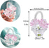 H&D HYALINE & DORA Glass Rose Flower Gift for Women Handcraft Pink Crystal Rose Flower Basket Figurine for Valentine's Day Mother's Day Christmas...