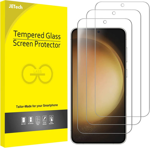 JETech Screen Protector for Samsung Galaxy S23 5G 6.1-Inch, Tempered Glass Film, Fingerprint ID Compatible, HD Clear, 3-Pack......