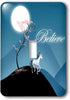 3dRose lsp_165239_1 Believe, Stylized Tree On Hill with Unicorn, Moon, and Pink Flowers Toggle Switch...