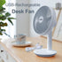 6-Inch Rechargeable Small Desk Fan, Portable Battery-Operated Table Electric Fan with 4 Speed Levels, Personal Mini Fan for Home Bed Study Room Be...