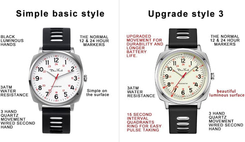 Diaofendi Nurse Watch for Medical Students,Doctors,and 24 Hour, Silicone Strap,Easy to Read Waterproof Watch...