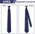 2 Pieces Men's Clip on Ties 20 Inches Solid Color Clip on Ties Pre Tied Neckties for Office School Uniforms...