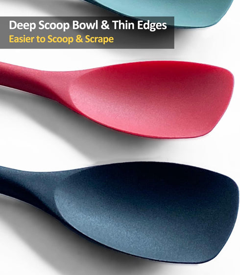 Upgrade Silicone Spatula Spoon Set,VOVOLY Heat Resistant Rubber Spoonula, Seamless Non-Stick Flexible Scrapers for Baking Mixing Tool,3 Pack,...