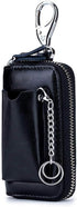 Car key Case Leather Pocket Key Organizer Case Smart Key Chain Remote Key Metal Hook Key Ring Zip Wallet Card Holder...