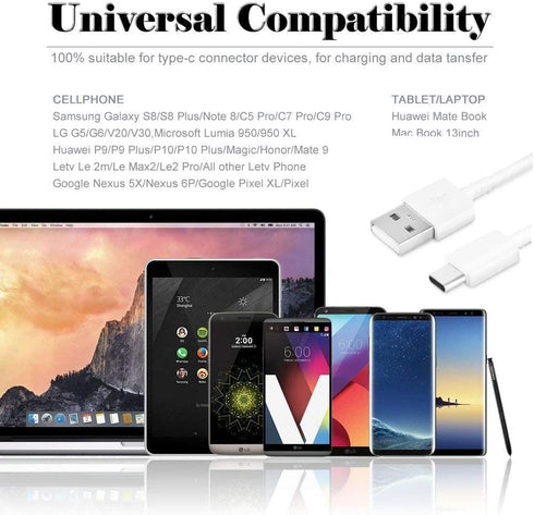 Fast Charger with USB Type C 6.6FT (2m) Cable & OTG Adapter for Samsung Galaxy S9/S9 Plus/S8/S8 Plus/S10/S10e/S10 Plus/Note 8/Note 9/Note 10/A01/A...
