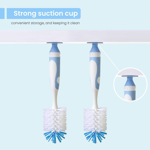 Baby Bottle Brush 4 in 1, Bottle Cleaner Brush Set, with 1P Nylon Bottle Brush Cleaner, 1P Bottle Cap Brushes, 2P Straw Brushes, Bottle Brush with...