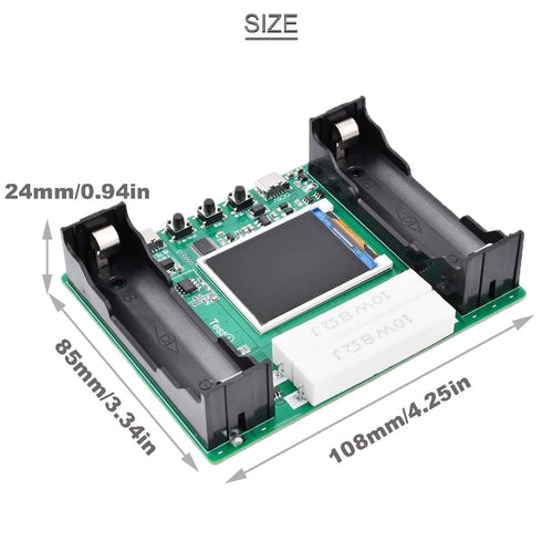 18650 Battery Capacity Tester LCD Display Digital Automatic Charge and Discharge Internal Resistance Tester MAh MWh Lithium Battery Type-C Port Te...