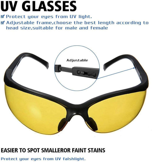 Air Conditioner UV Dye Leak Detector, Pro Auto Oil AC UV Dye Leak Test Detection Tool Kit 68 LED A/C UV Flashlight Detector with Protective Glasse...