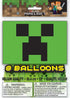 Multicolor Latex Minecraft Balloons (12") 8 Count - Vibrant & Durable Material, Perfect for Gamers' Epic Party Celebrations...