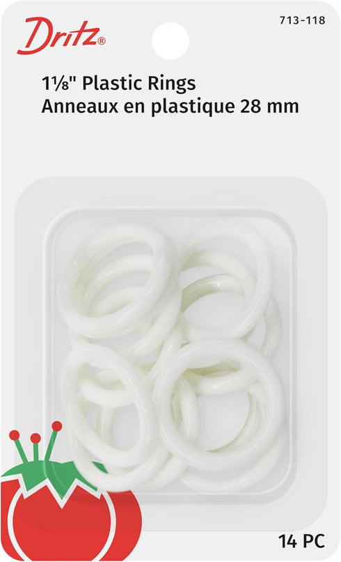 Dritz 1-1/8" Plastic Rings, 14 Count, White...