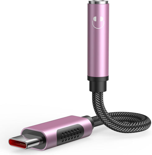 USB-C to 3.5mm Headphone Adapter for Samsung S24 S22 S23 Ultra iPhone 15 15 Pro Max Plus,Type C to Aux Audio Dongle Earphone Adapter DAC Chip for ...