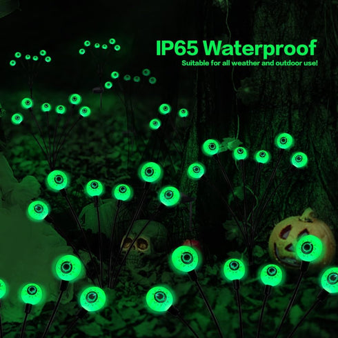 Halloween Decorations Outdoor Solar Scary Eyeball Lights,2PACKS 12LED Green Eyeball Swaying Firefly Lights,Waterproof Solar Halloween Path Lights ...