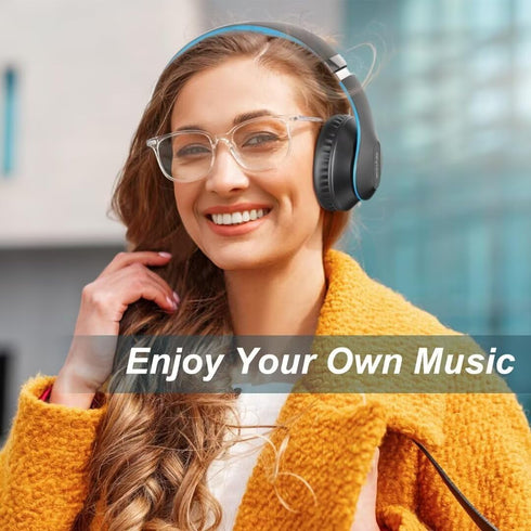 Wireless Bluetooth Headphones Over Ear, 65H Playtime HiFi Stereo Headset with Microphone and 6EQ Modes Foldable Bluetooth V5.3 Wireless Headphones...