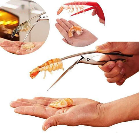ELEDUCTMON Shrimp Deveiner Tool with Ergonomic Handle - 2-in-1 Prawn Cleaner & Seafood Peeler Knife for Kitchen, Restaurants, BBQ - Dishwasher Saf...