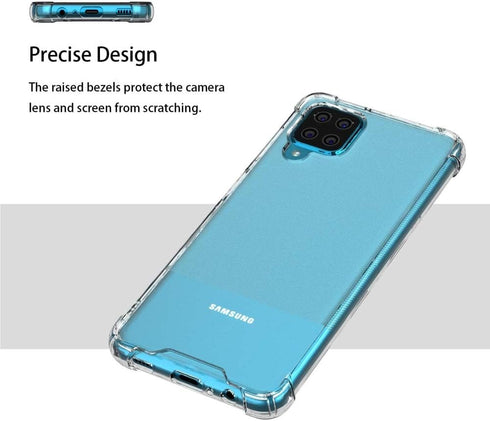 Folmeikat Samsung Galaxy A12 Phone Case, Clear Transparent Reinforced Corners TPU Shock-Absorption Flexible Cell Phone Cover for Samsung A12 6.5"(...