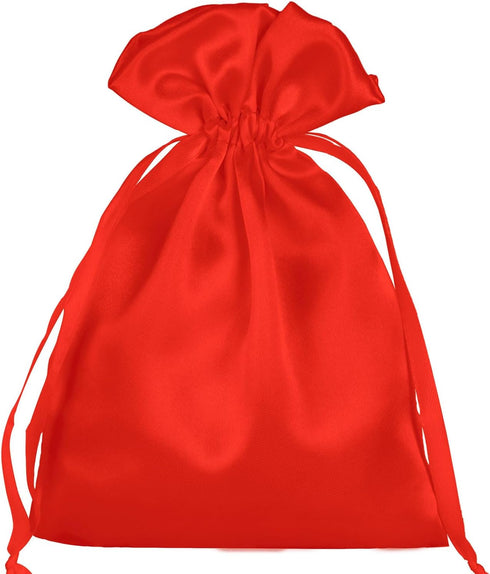 50 Pack 5X7 Red Satin Bags - Small Gift, Jewelry, Wedding Favor, Baby Shower, Party Favor Bags...