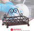 Decorative Sponge Holder for Kitchen Sink by Home Design | Scroll Design in Steel with Bronze Finish | Raised Feet and Raised Back | Caddy Organiz...