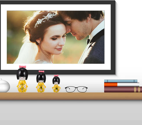 Totority Japanese Sosaku Kokeshi Doll Wooden Japanese Kimono Kokeshi Doll: 1 Set Kimono Dolls Miniature Wood Yellow Japanese Doll Desk Ornament fo...