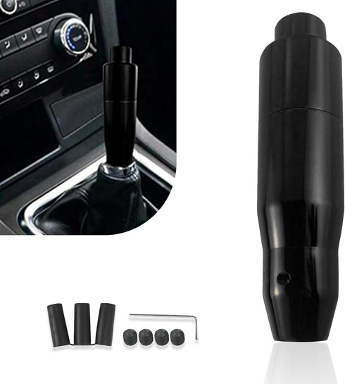 1 PC Car Modified Gear Lever, 5.7" Racing Decorative Alloy Easy-Grip Shift Knob with Adapter, Gear Shifting Smooth Operation Long Handle, Universa...
