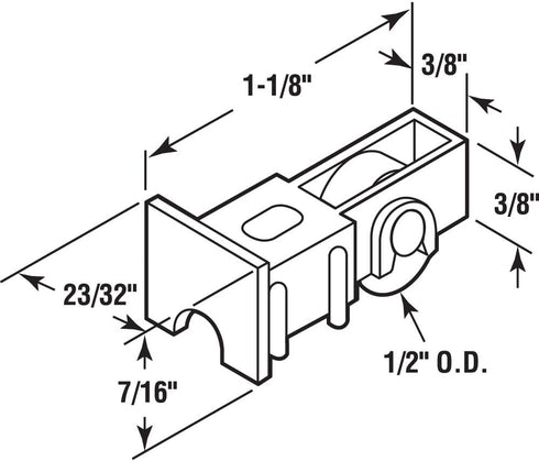Prime-Line G 3143 Sliding Window Roller, Steel, Black Nylon Housing (2 Pack)...