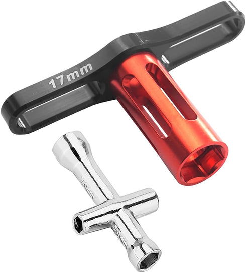 17mm Wheel Hex Wrench & 4/5/5.5/7mm Small Sleeve Hex Socket Wheel Spanner Tool for 1/8 1/10 RC Car Truck Crawler Truggy Buggy Tires Tyre...