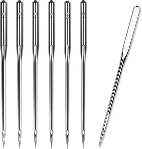 50 Pcs Size 100/16 Universal Leather&Jeans Sewing Machine Needles, Heavy Duty Machine Needles for Thickened Fabrics, Compatible with Home Sewing M...