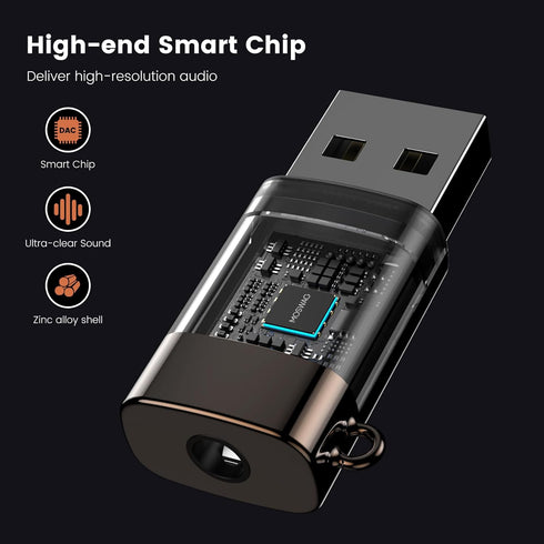 MOSWAG USB to 3.5mm Audio Jack Adapter?2 pack?, USB to Audio Aux Adapter, External Sound Card Converter Compatible with Headset Windows, Desktops,...