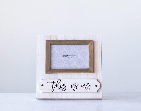 Creative Co-Op This is us White & Black Wood Photo Frame...