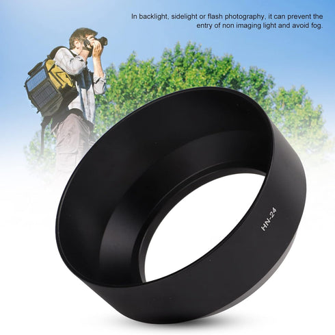 HN?24 Metal Camera Lens Hood Shade Protector for Nikon AF 75?210mm F/4.5?5.6, AF 75-300mm F/4-5.6, AF 100-300mm F/4-5.6...